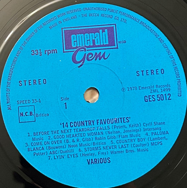 Various : 14 Country Favourites (LP, Comp)