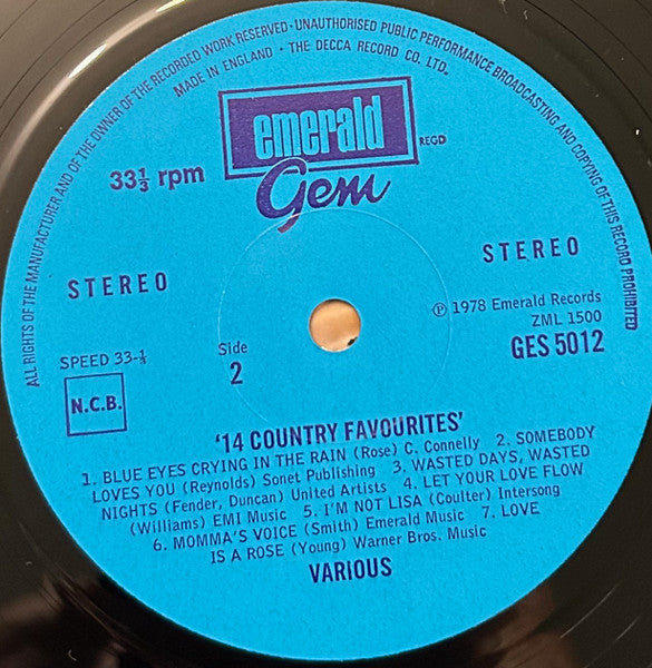 Various : 14 Country Favourites (LP, Comp)