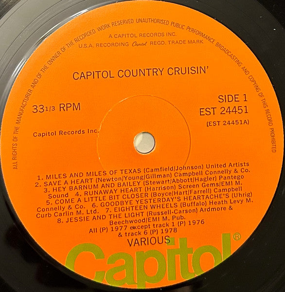 Various : Capitol Country Cruisin' (LP, Comp)