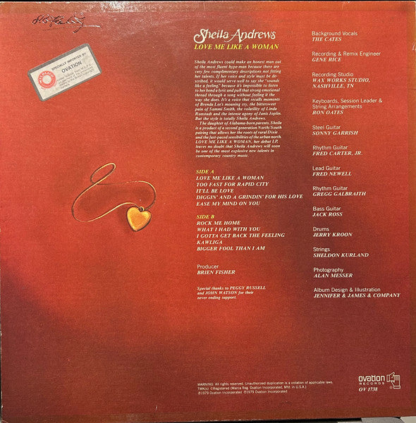 Sheila Andrews : Love Me Like A Woman (LP, Album)