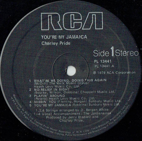 Charley Pride : You're My Jamaica (LP, Album)