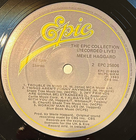 Merle Haggard : The Epic Collection (Recorded Live) (LP, Album)