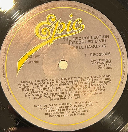Merle Haggard : The Epic Collection (Recorded Live) (LP, Album)