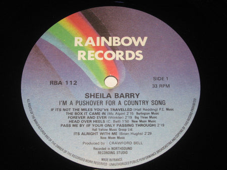 Sheila Barry : I'm A Pushover For A Country Song (LP, Album)