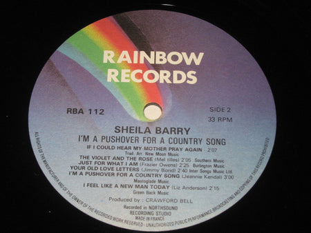Sheila Barry : I'm A Pushover For A Country Song (LP, Album)