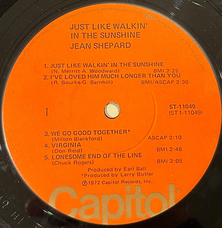 Jean Shepard : Just Like Walkin' In The Sunshine (LP, Album)