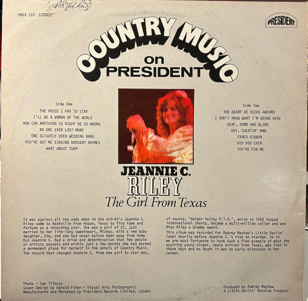 Jeannie C. Riley : The Girl From Texas (LP, Album)