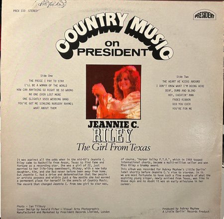 Jeannie C. Riley : The Girl From Texas (LP, Album)