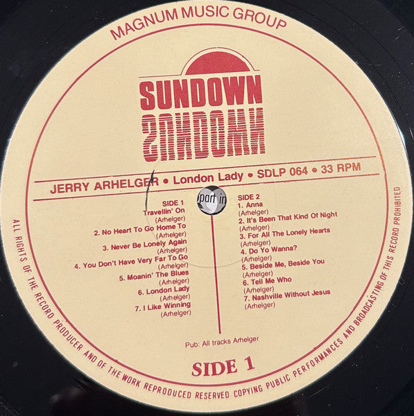 Jerry Arhelger : London Lady (LP, Album, RE)