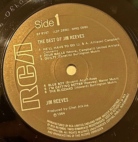 Jim Reeves : The Best Of Jim Reeves (LP, Comp)