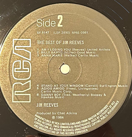 Jim Reeves : The Best Of Jim Reeves (LP, Comp)