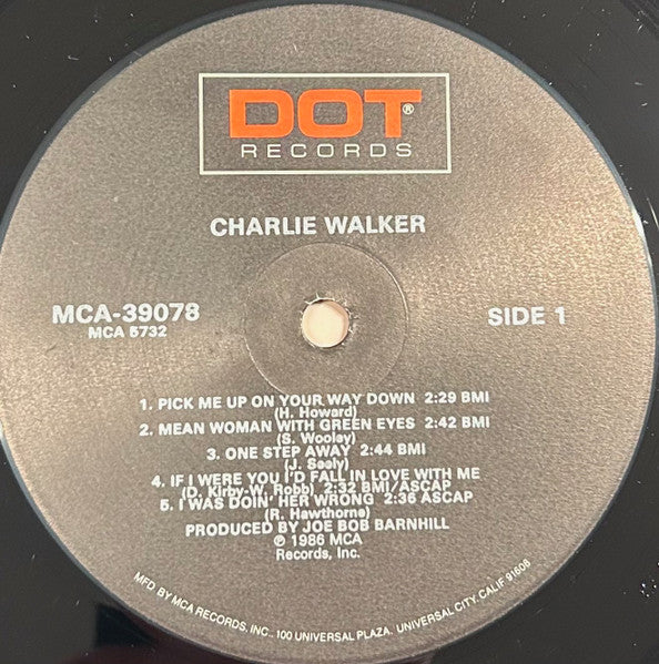 Charlie Walker (2) : Charlie Walker (LP, Album, Glo)