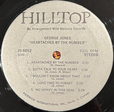 George Jones (2) : Heartaches By The Number (LP, Comp)