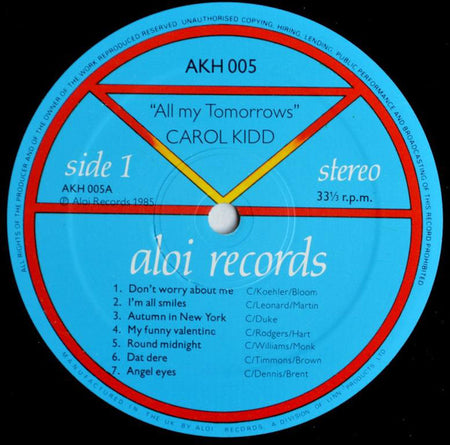Carol Kidd : All My Tomorrows (LP, Album)