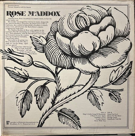 Rose Maddox : Sing A Little Song Of Heartache (LP, Album)