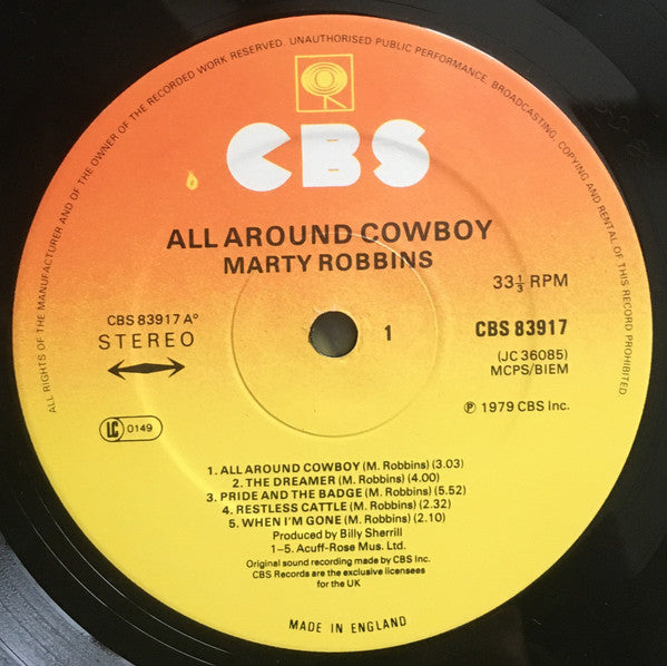 Marty Robbins : All Around Cowboy (LP, Album)