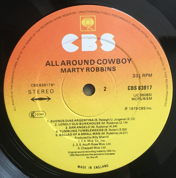 Marty Robbins : All Around Cowboy (LP, Album)