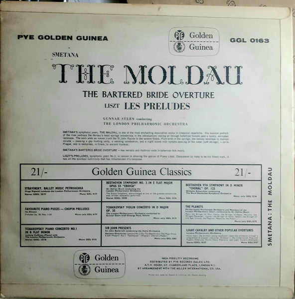Bedřich Smetana, Franz Liszt, London Philharmonic Orchestra, Gunnar Staern : The Moldau / The Bartered Bride Overture/ Les Preludes  (LP, Album)