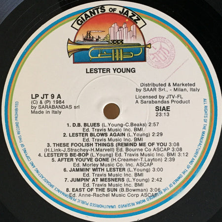 Lester Young : Lester Young (LP, Album, Comp)