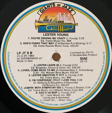 Lester Young : Lester Young (LP, Album, Comp)