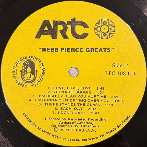 Webb Pierce : Greats (LP, Album, Pse)