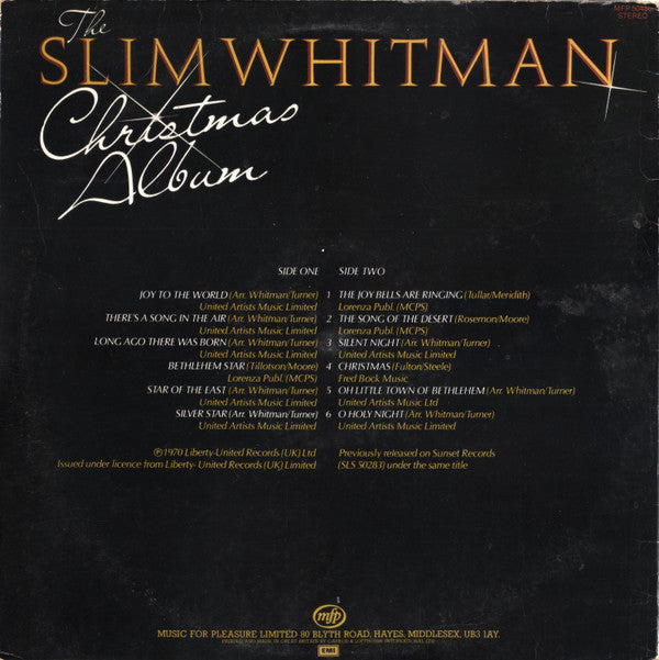 Slim Whitman : The Slim Whitman Christmas Album (LP, RE)