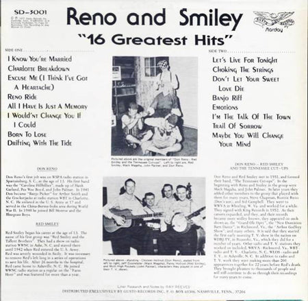 Reno And Smiley : 16 Greatest Hits (LP, Comp)