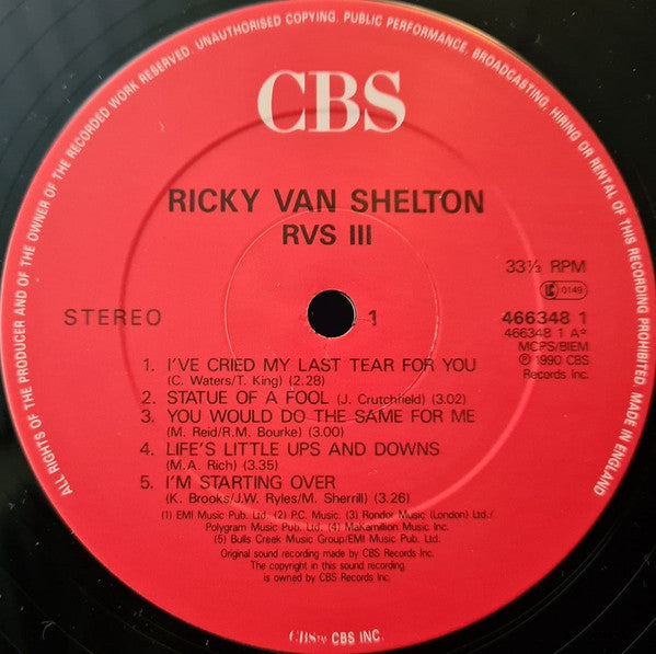 Ricky Van Shelton : Ricky Van Shelton III (LP, Album)