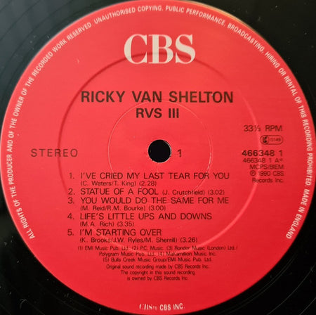 Ricky Van Shelton : Ricky Van Shelton III (LP, Album)
