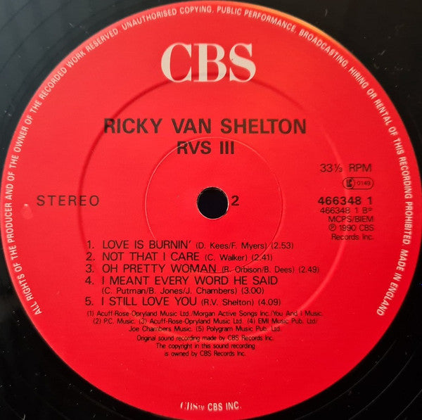 Ricky Van Shelton : Ricky Van Shelton III (LP, Album)