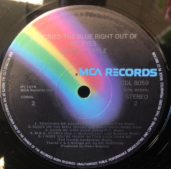 Crystal Gayle : I've Cried The Blue Right Out Of My Eyes (LP, Album, Comp)