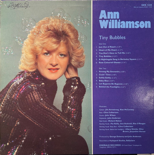 Ann Williamson : Tiny Bubbles (LP, Album)