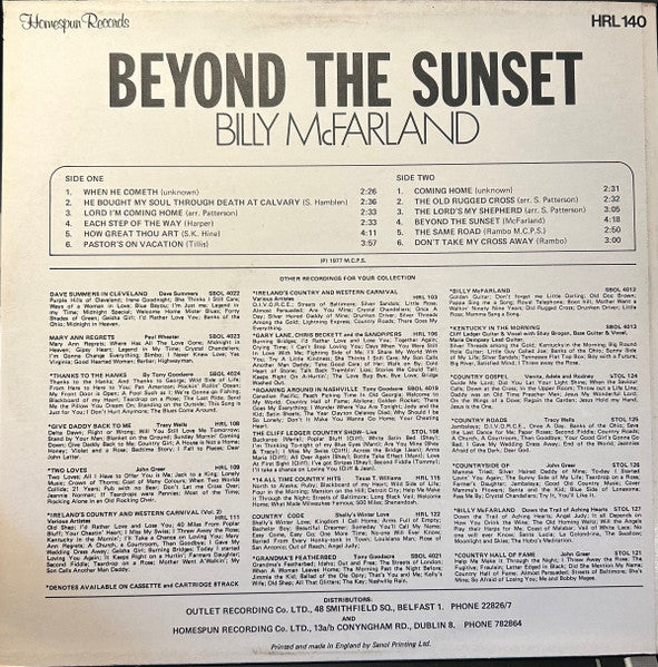 Billy McFarland : Beyond The Sunset (LP, Album)