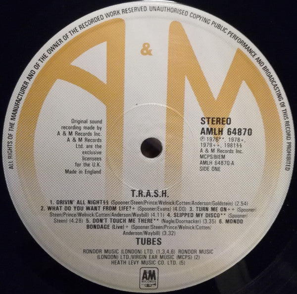 The Tubes : T.R.A.S.H. (Tubes Rarities And Smash Hits) (LP, Album, Comp)