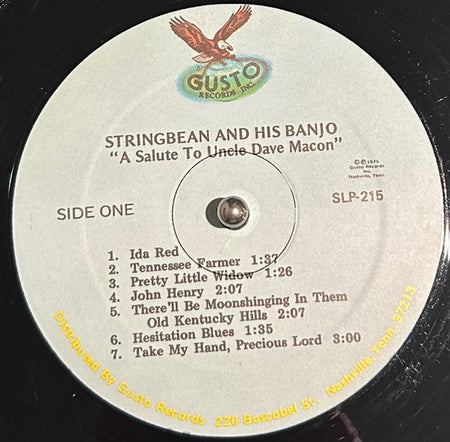 Stringbean : A Salute To Uncle Dave Macon (LP, Album, Blu)