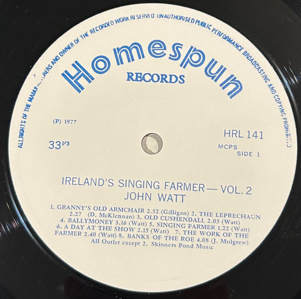 John Watts (8) : Ireland's Singing Farmer - Vol.2 (LP, Album)
