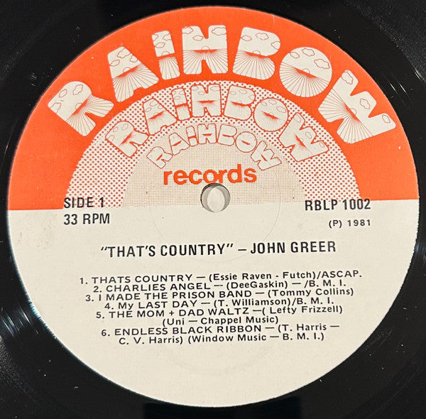 John Greer : That's Country (LP, Album)