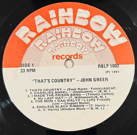 John Greer : That's Country (LP, Album)