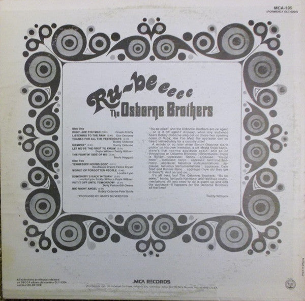 The Osborne Brothers : Ru-Be Eeee (LP, Album, RE)