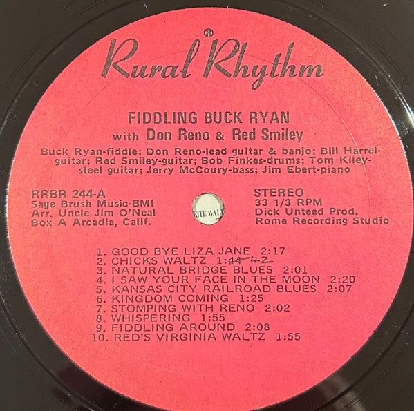 Buck Ryan With Don Reno & Red Smiley : Fiddling Buck Ryan With Don Reno & Red Smiley (LP, Album, Pin)