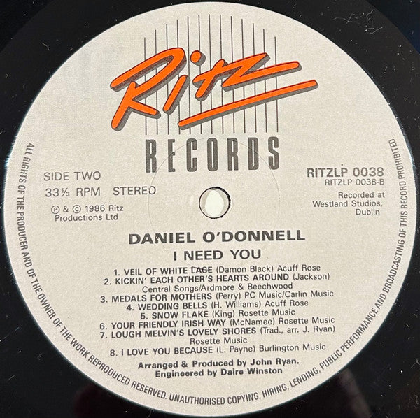 Daniel O'Donnell : I Need You (LP, Album)