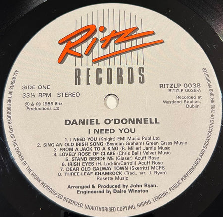 Daniel O'Donnell : I Need You (LP, Album)