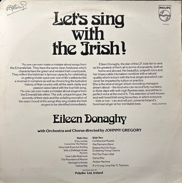 Eileen Donaghy : Let's Sing With The Irish (LP, Album)