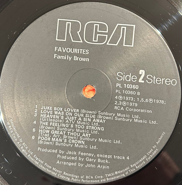 Family Brown (2) : Favourites (LP, Comp)