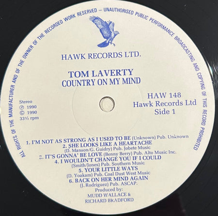 Tom Laverty (3) : Country On My Mind (LP, Album)