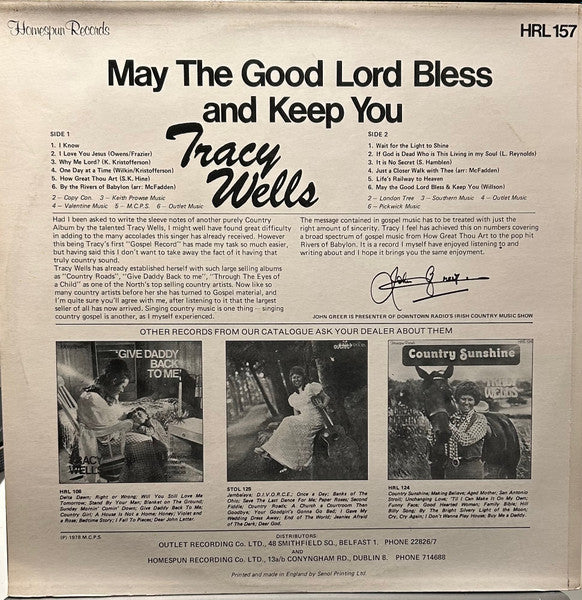 Tracy Wells : May The Good Lord Bless And Keep You (LP, Album)