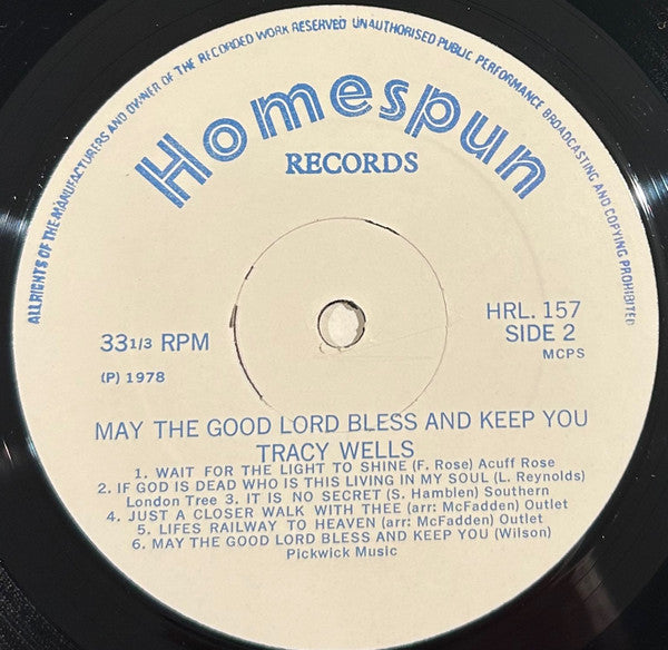 Tracy Wells : May The Good Lord Bless And Keep You (LP, Album)