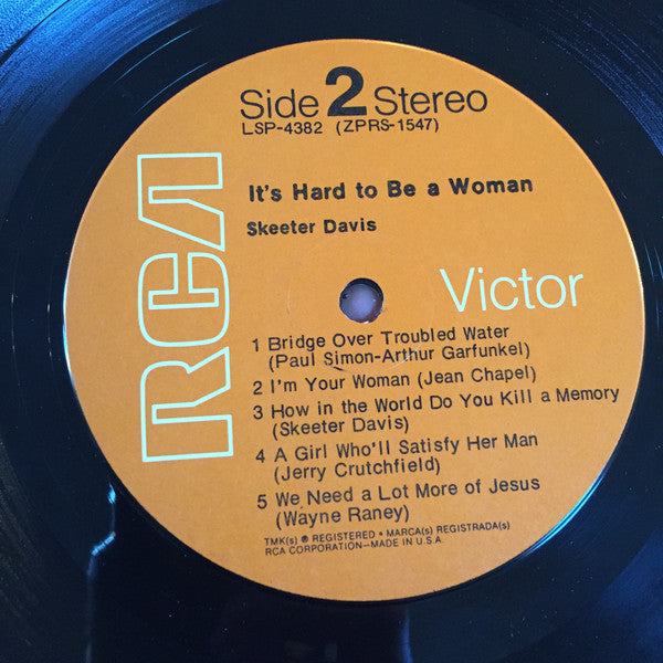Skeeter Davis : It's Hard To Be A Woman (LP, Album)