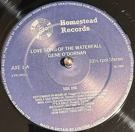 Gene O'Dornan : Lovesong Of The Waterfall (LP, Album)