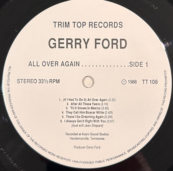 Gerry Ford : All Over Again (LP, Album)